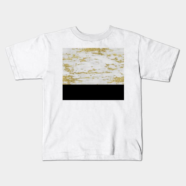 Faraldi gold marble and classic black Kids T-Shirt by marbleco